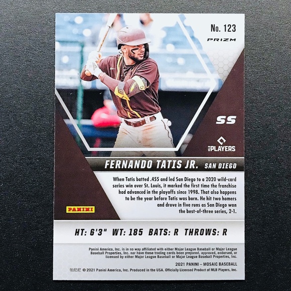 Fernando Tatis Jr. - 2021 Panini Mosaic Mosaic Green #123 - Picture 2 of 2